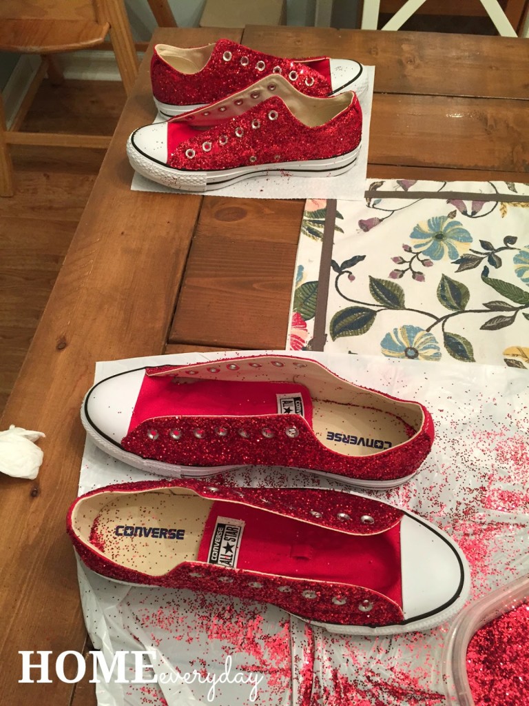 converse red glitter shoes